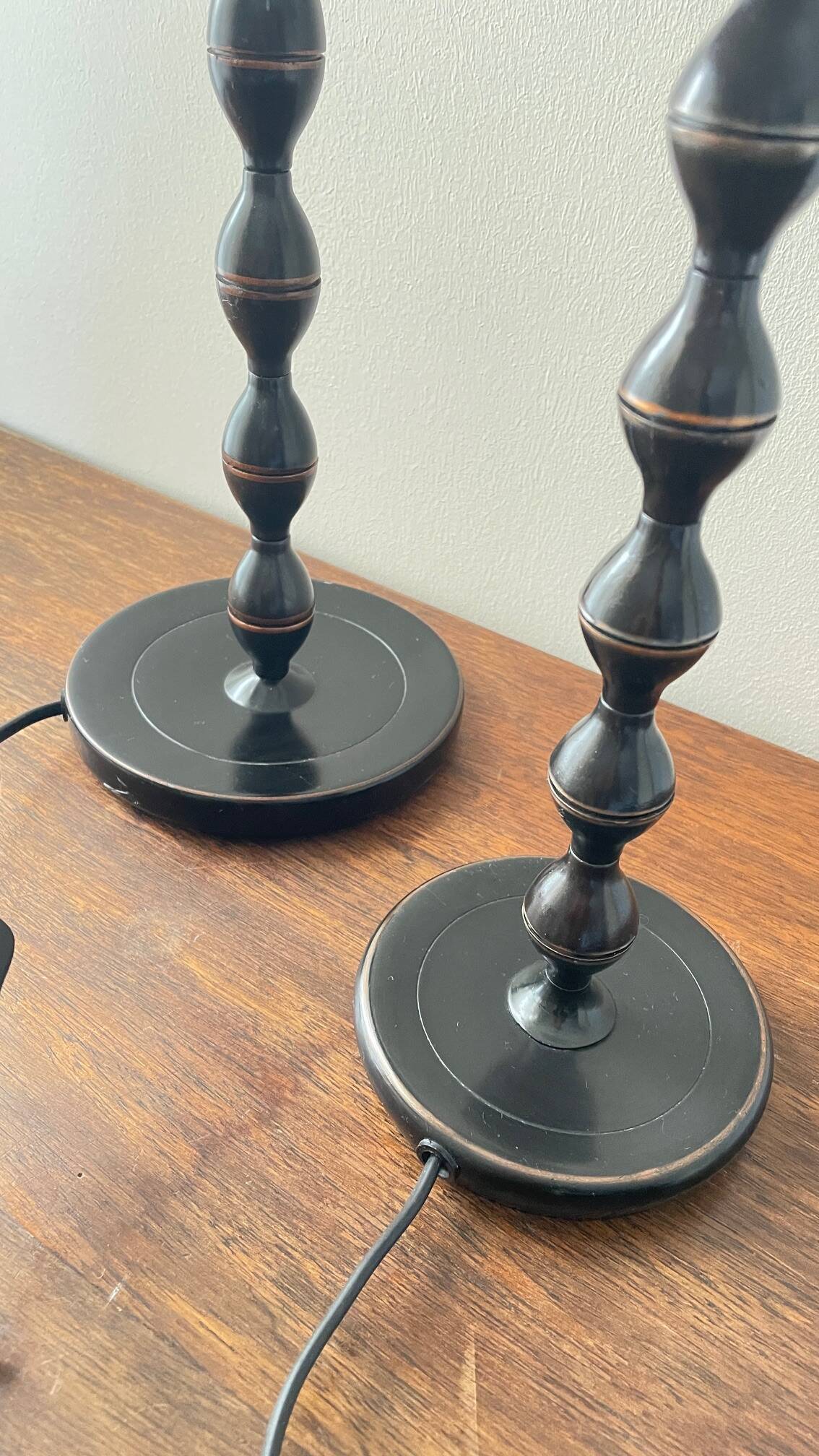 Paire lampes bobines ikea vintage