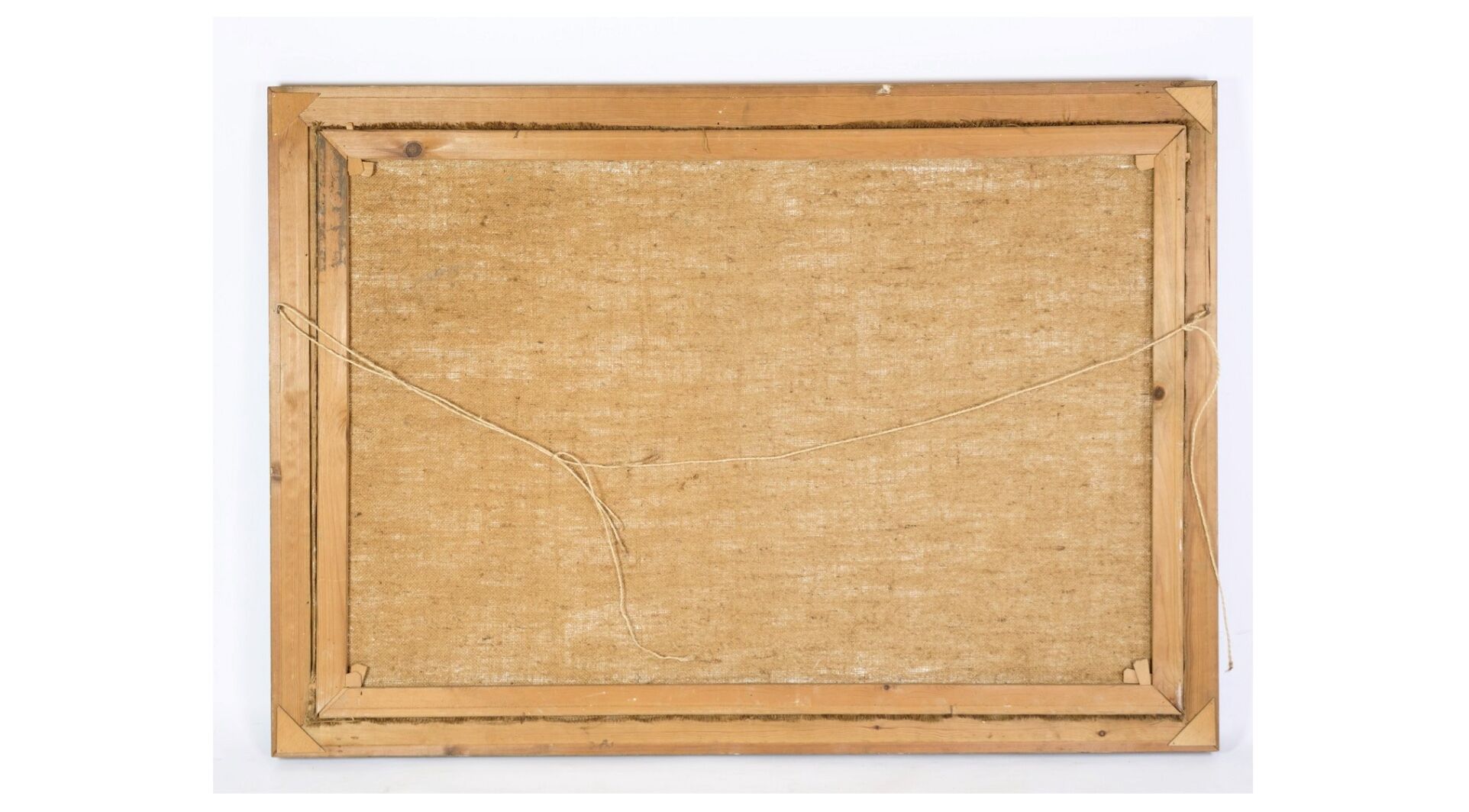 Oil painting on canvas with motif of fishing boats near shore