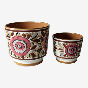 1960s - set of 2 ceramic planter, made in Italy, vintage