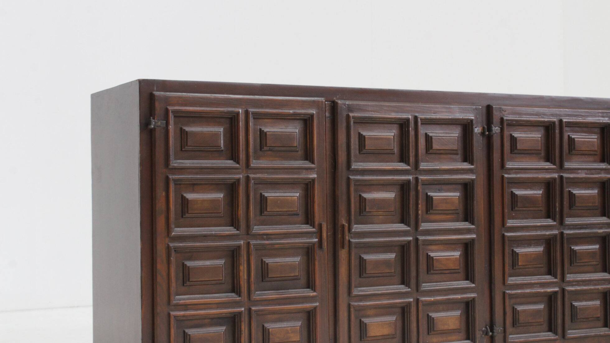Vintage Spanish Brutalist Sideboard Credenza