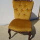 Golden yellow velvet armchairs