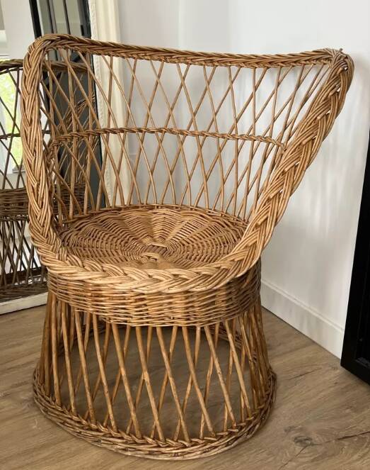 Fauteuil Paon en osier Tressé