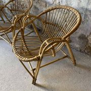 Vintage 1970s wicker armchair
