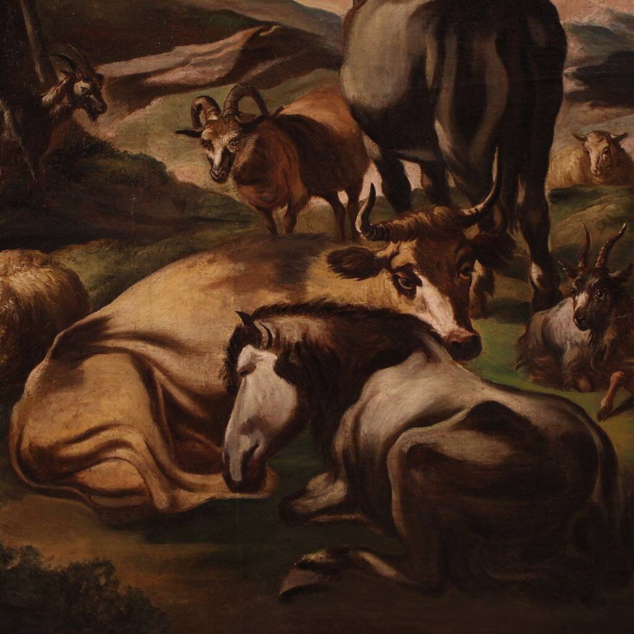 18th century Italian painting, pastoral genre scene
