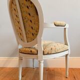 Chair and armchair medallion, Louis XVI style, circa 1950