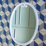 Miroir ovale vintage en fonte émaillée