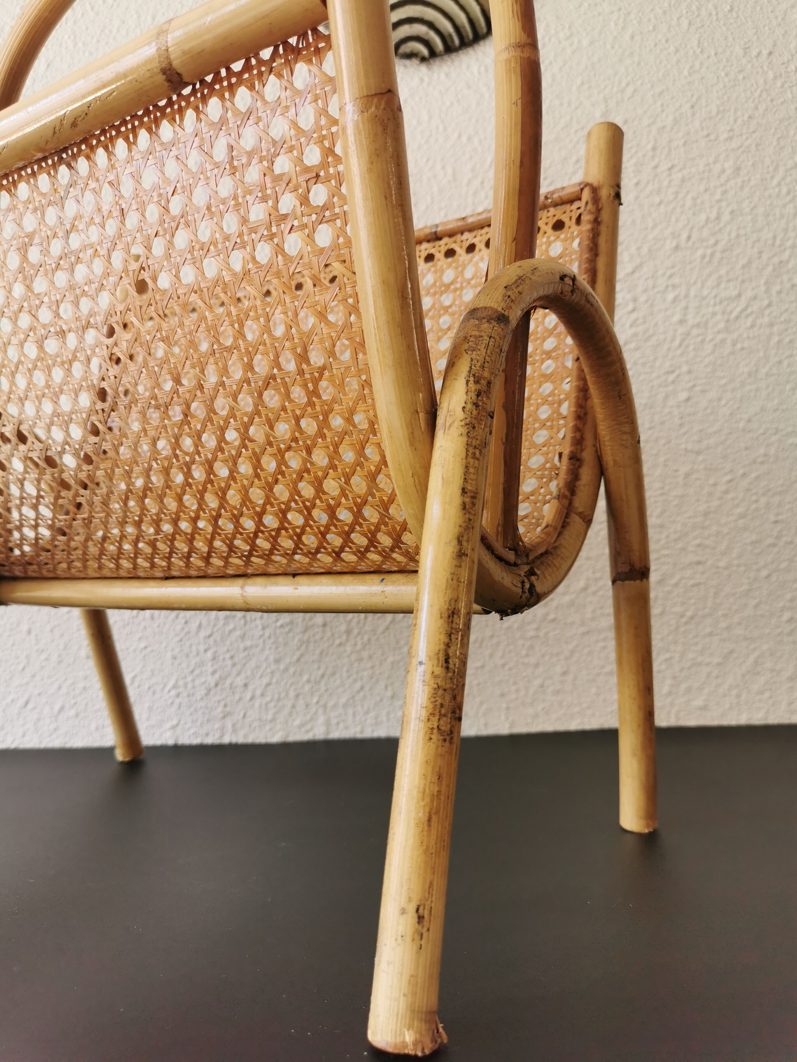 Door vintage bamboo magazines and rattan canning 70s