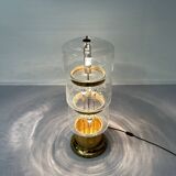 Large Floor Lamp of Mouth Blown Bubble Glass and Brass, 1970s