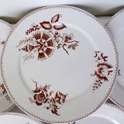 Set of 6 vintage Sarreguemines dinner plates, Danish pattern 210412