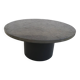 round couch table with  black slade plate by draenert studios