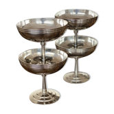 4 ice cream bowls in solid 18-10 stainless steel Letang Remy 1970