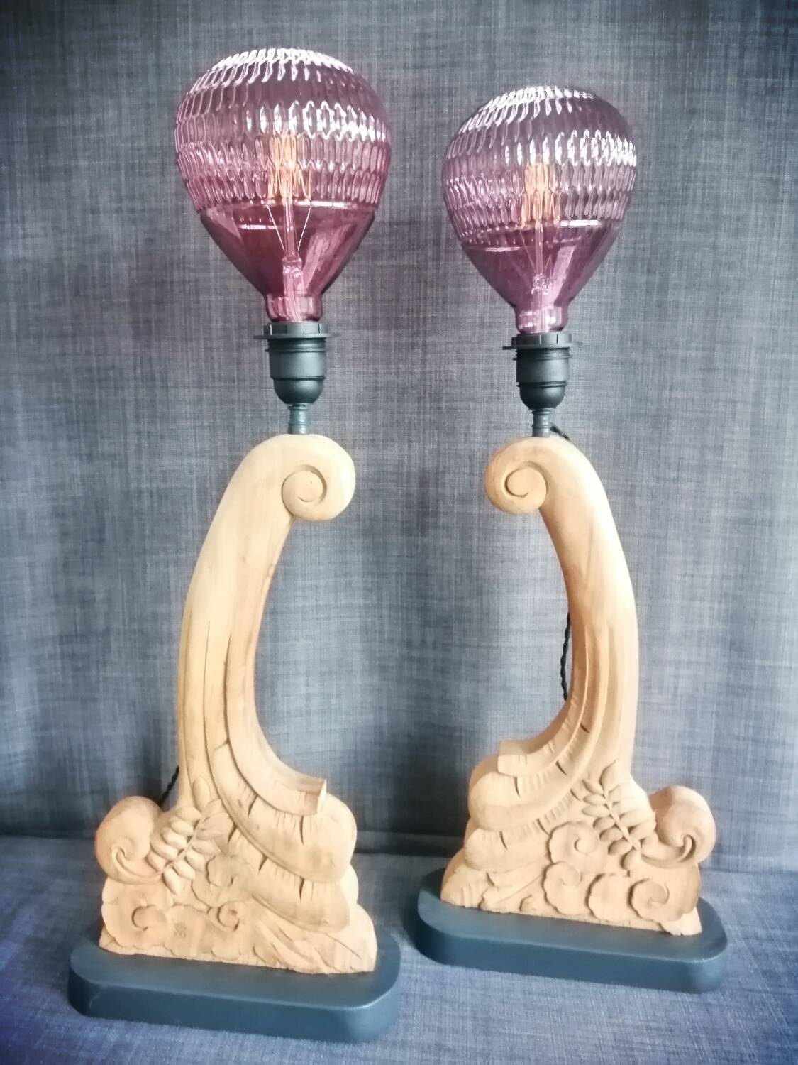 Pair of art deco style lamps