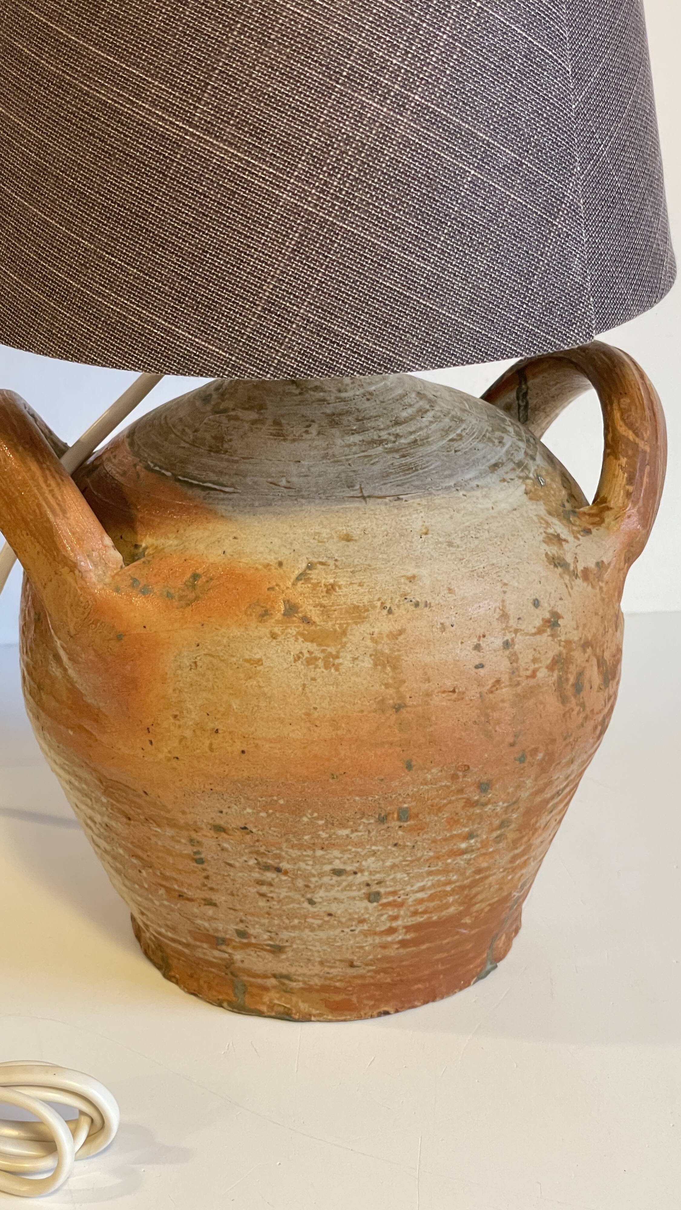 Vintage handmade pottery lamp