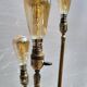 Three-light painter's table lamp in brass from the 1950s.