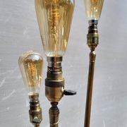 Lampadaire tablette de peintre à 3 feux laiton 1950