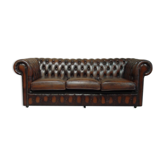 Canapé chesterfield marron
