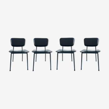 Lot de 4 chaises Airborne modèle Carolina Préfacto années 50/60