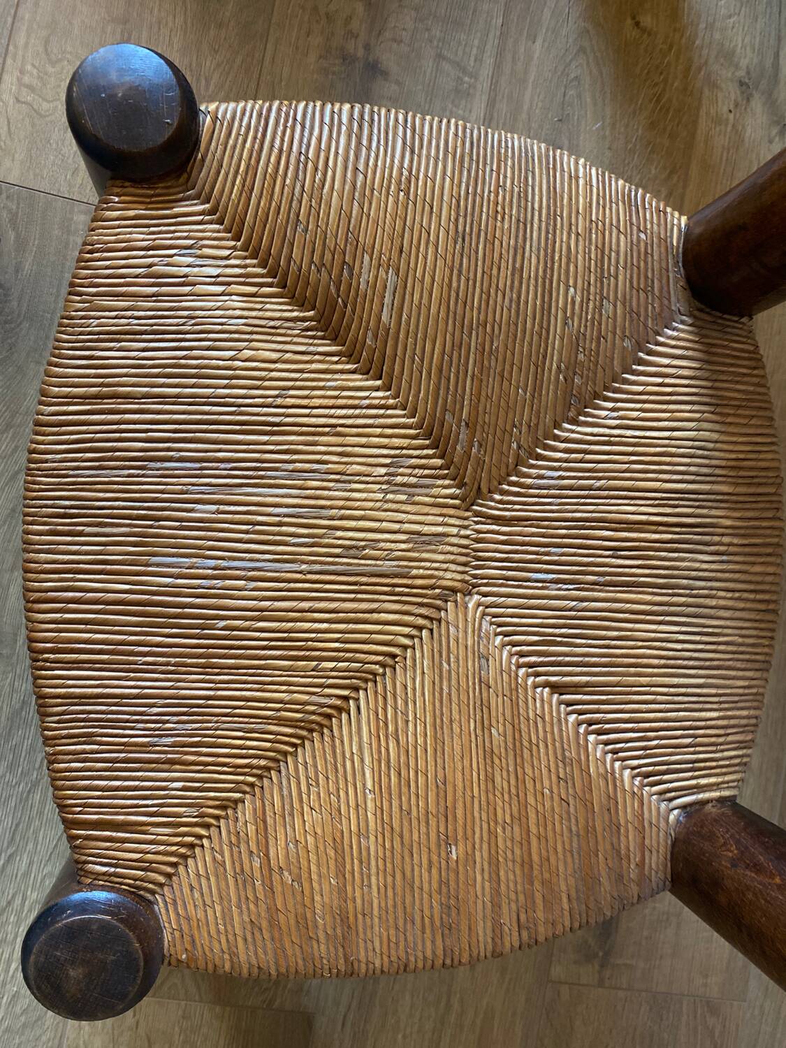 Brutalist straw low chair