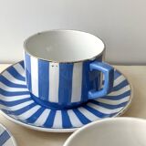 Set of 3 FOX TROTT coffee cups from Sarreguemines, 1930s, Art Deco service.