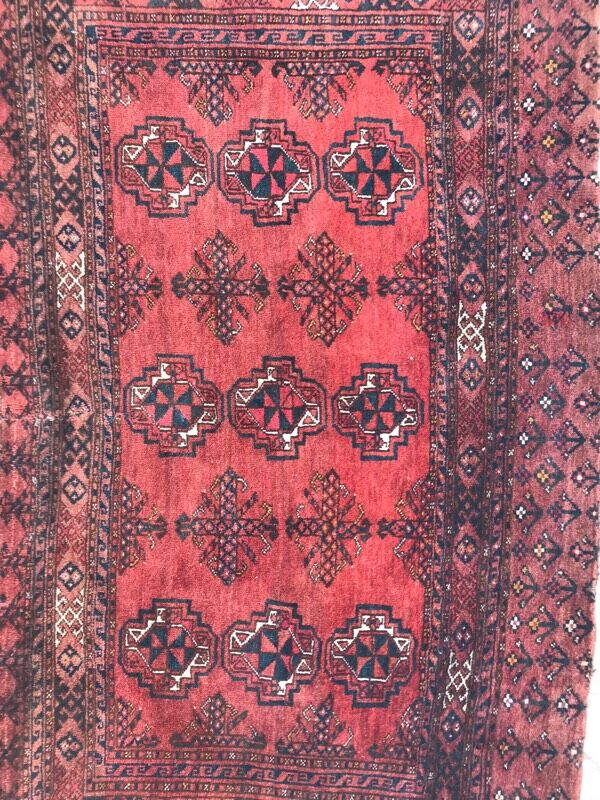 Carpet old saddle made turkmen hand 97 x 162 cm