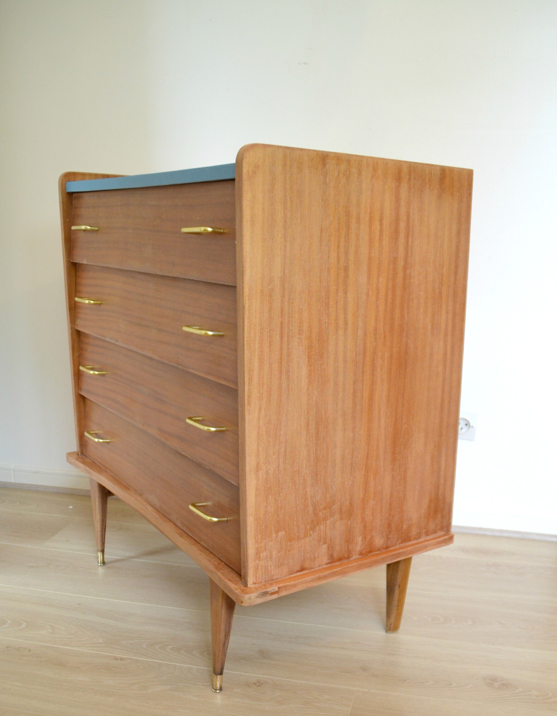 Vintage scandinavian style wooden dresser