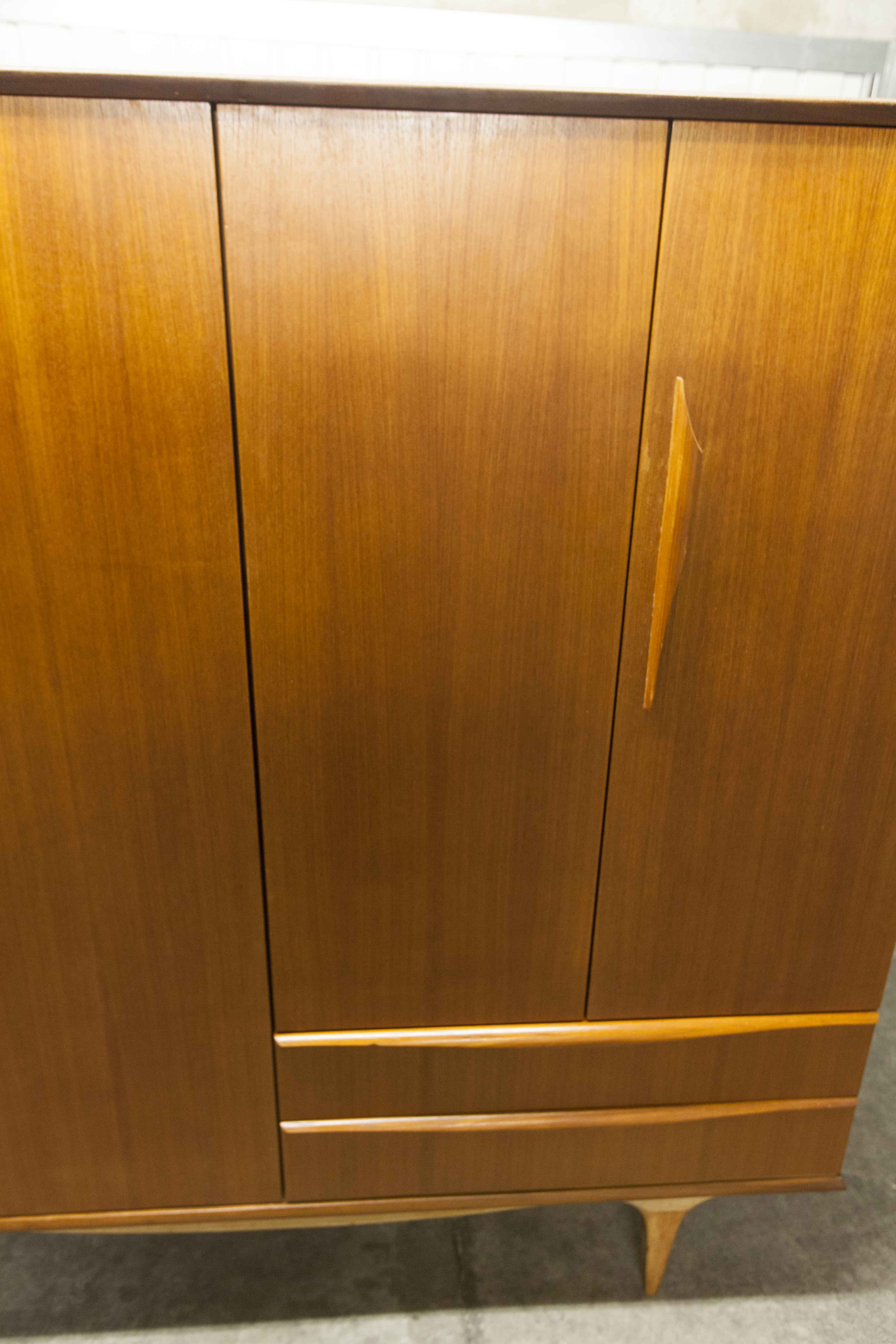 Scandinavian teak cabinet 1960 with mounting plan