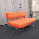 80's orange tweed sofa