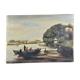 Oil on canvas "Animated lake landscape" work signed Gallard circa 1893