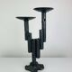 Brutalist iron candlestick, vintage