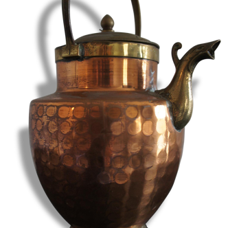 Old teapot in copper and brass