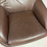 Pair of leather swivel armchairs by PEEM, Finland, 1970s