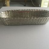 Braided silver metal bread basket