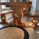 Table set benches and chairs