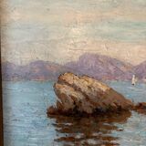 Huile sur bois Baie en Méditerranée