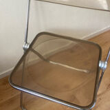 Chair Plia plexi smoked brown by Giancarlo Piretti for Castelli