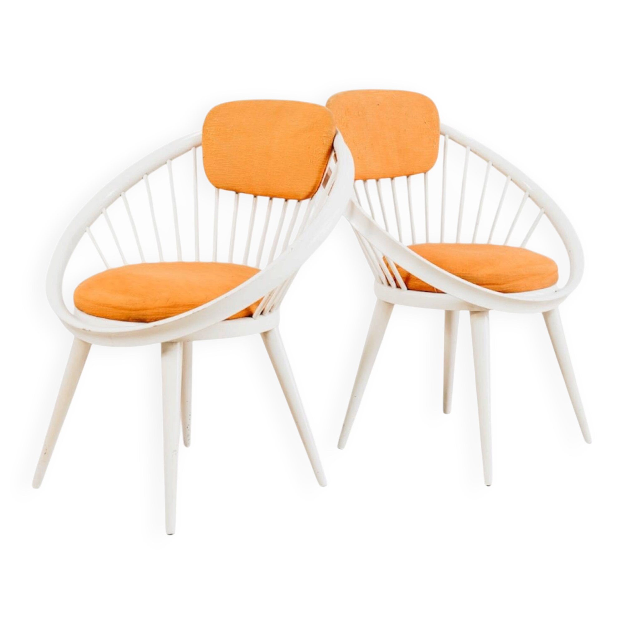 Paire de fauteuils scandinaves Yngve Ekström Mod.Circle