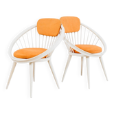 Paire de fauteuils scandinaves Yngve Ekström Mod.Circle