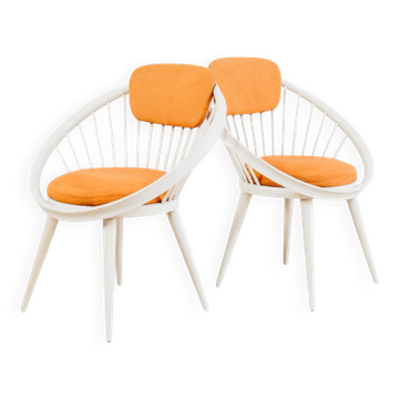 Paire de fauteuils scandinaves Yngve Ekström Mod.Circle