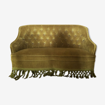 Canapé en velours vert, XXe siècle