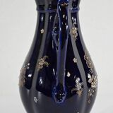 Midnight blue earthenware vase, "fives lille" - early twentieth century