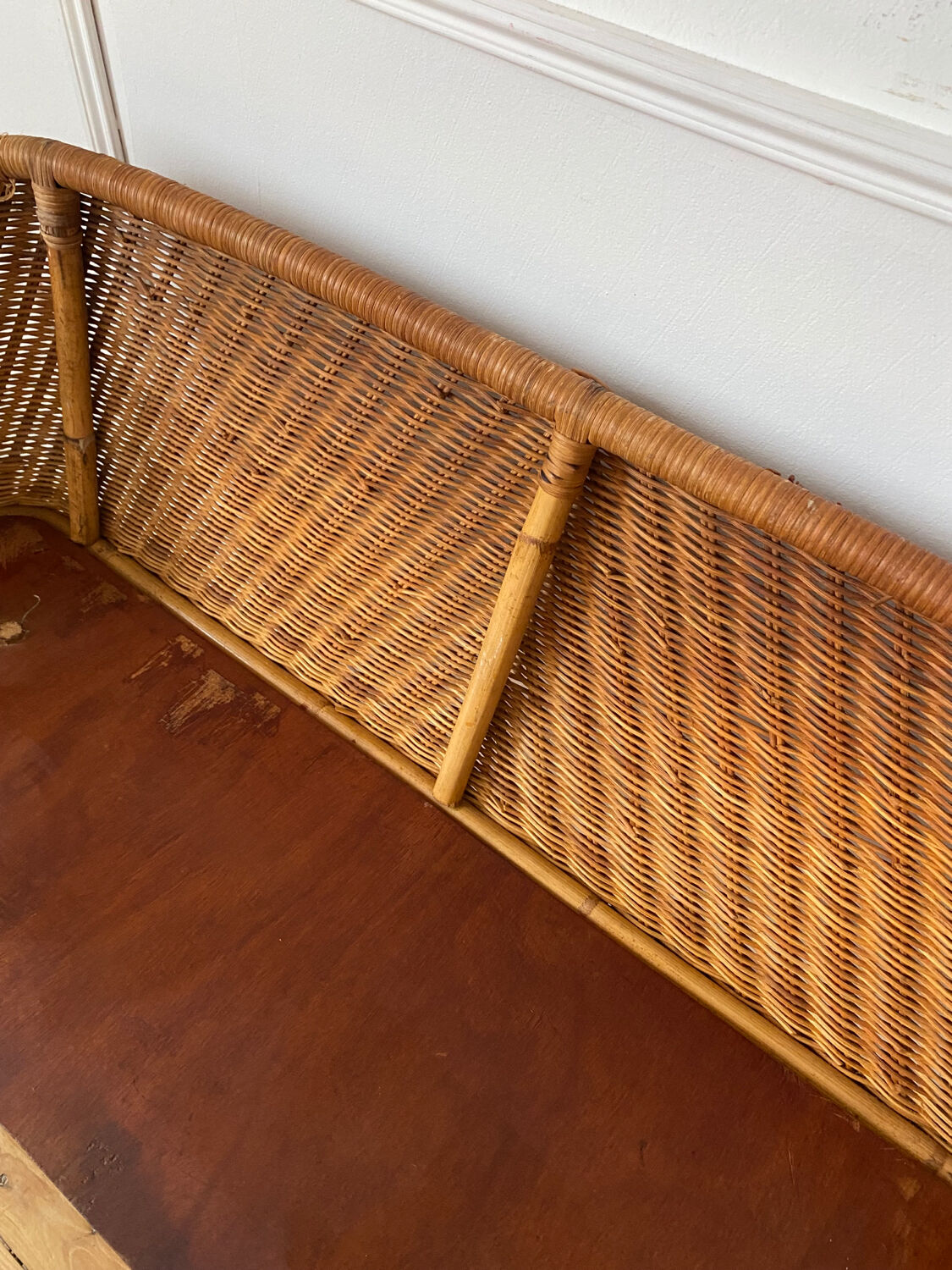 Vintage rattan children's bench