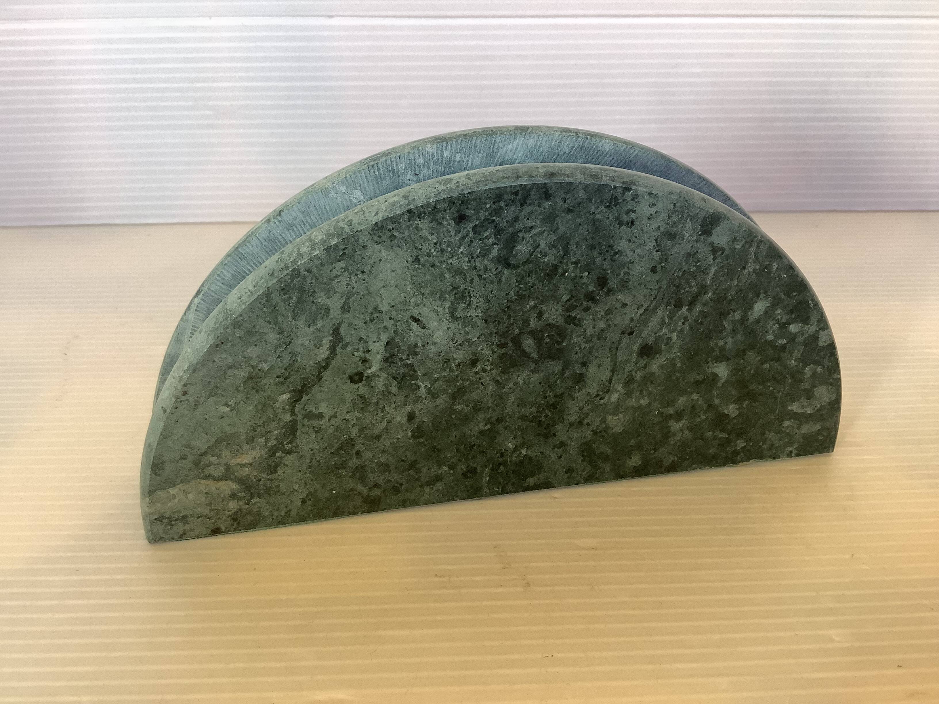 Green veined marble mail holder