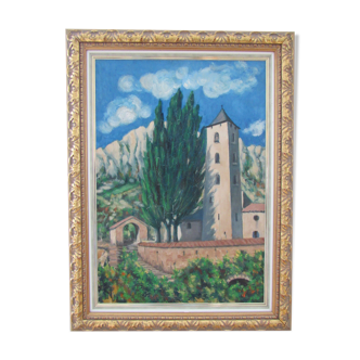 Landscape - oil on canvas stamped - Aix-en-Provence