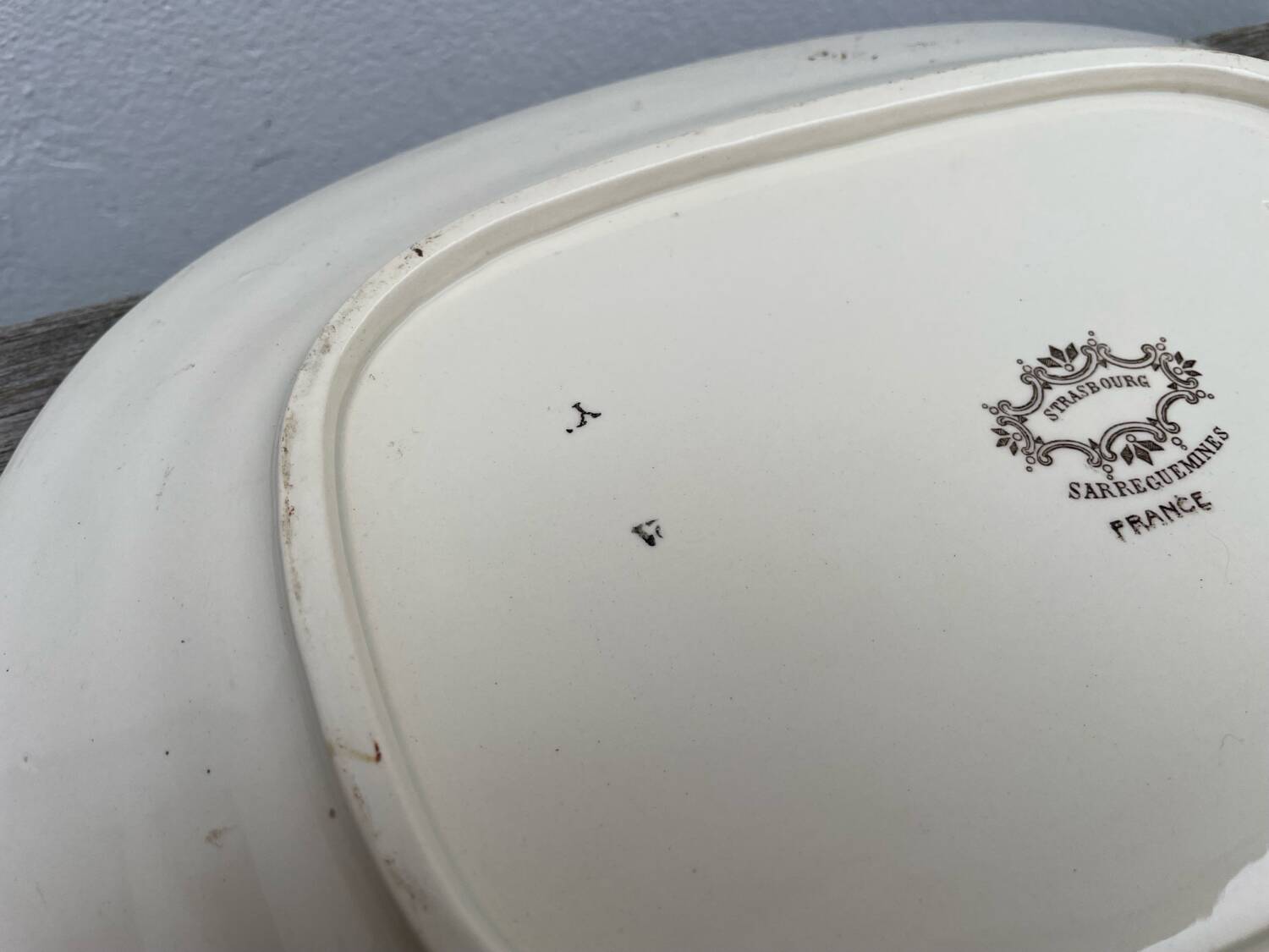 Strasbourg ironstone serving dish with Sarreguemines flowers