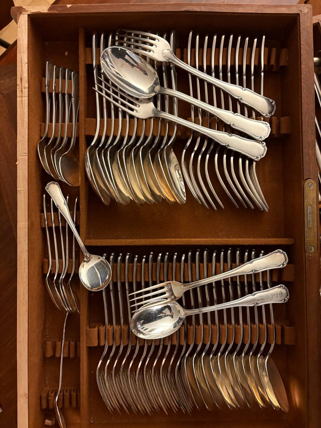 Silver-plated metal cutlery set Ercuis model Valençay - 148 pieces