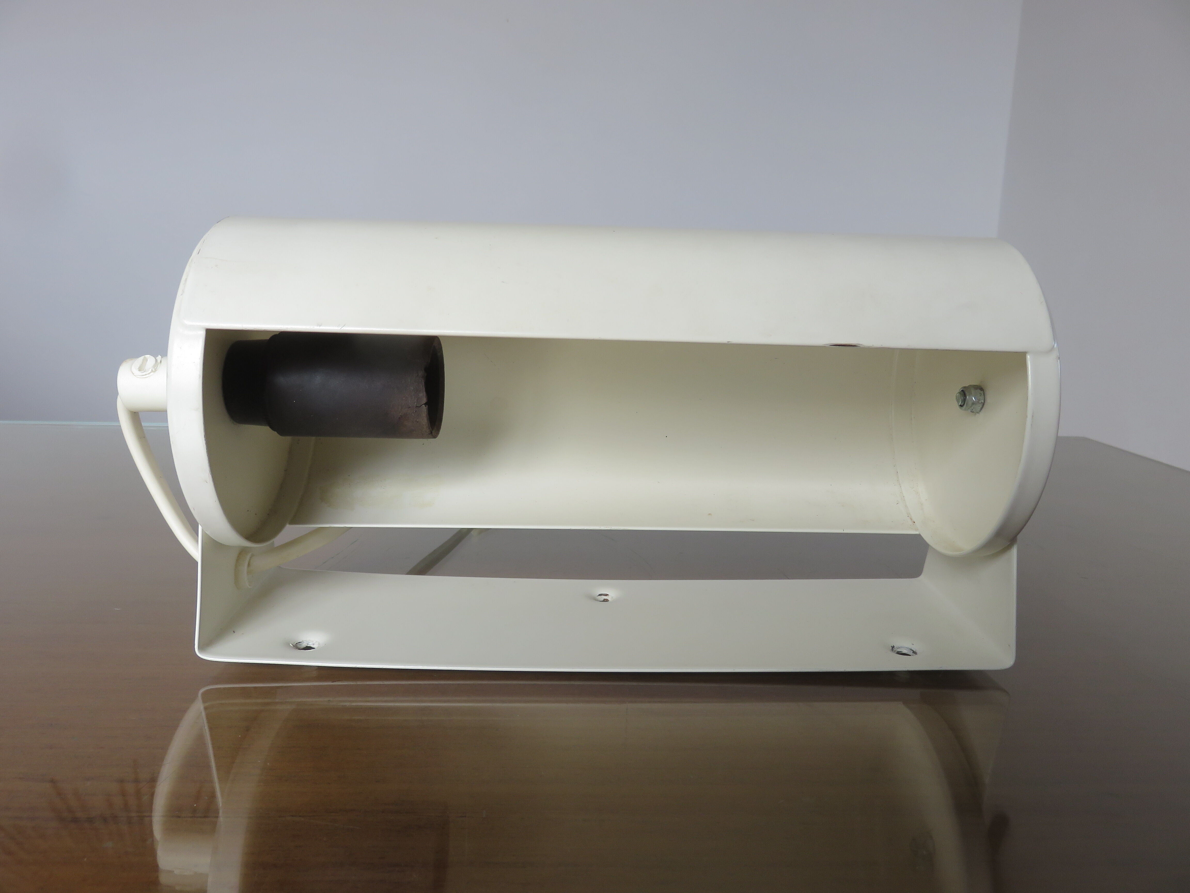 Wall lamp roll Ikea model V413 in white lacquered metal 1980