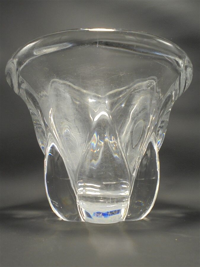 Crystal vase signed Val St Lambert