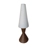 Lampe veilleuse diabolo teck laiton opaline Philips design scandinave