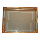 Large beaded mirror in gilded wood from the 60s