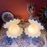Rare pair of vintage shell lamps